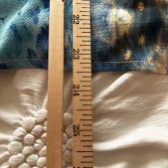 Alfred Dunner Women's Indigo Daze Tie-Dye Top 2X Blue & Yellow Polyester/Spandex - Picture 7 of 7